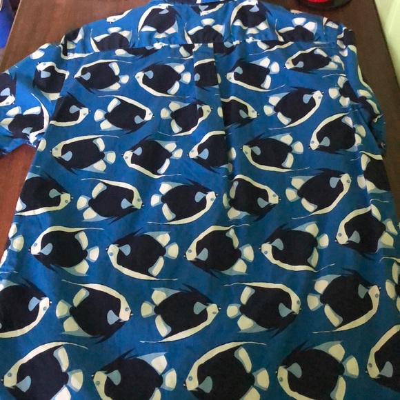 Fish Print Button Up - Picture 3 of 3